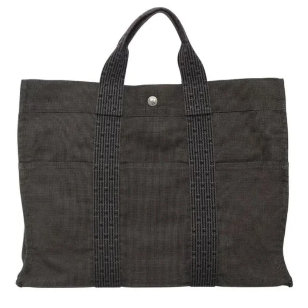 NWT Hermes Black Gray Tote Elegant and Durable GORGEOUS BAG - Picture 2 of 16
